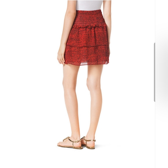 Michael Kors printed ruffle red skirt size: S - Picture 2 of 3